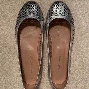 Silver Ballet Flats